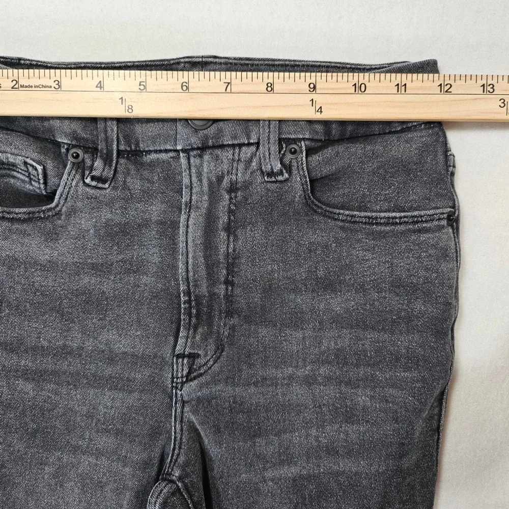 Good American Good Waist Skinny Jeans Washed Charcoal Black Grunge‎ Edgy size 25